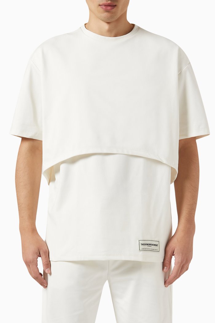 

Double Layer Oversized T-shirt in Light Softskin100©, Neutral