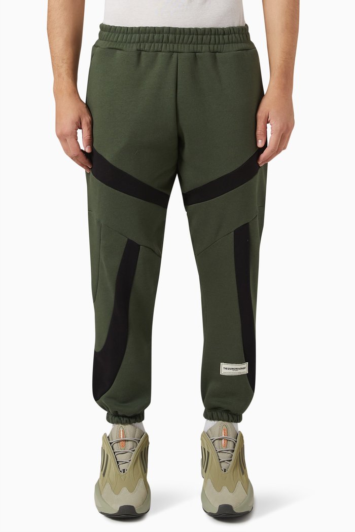 

Colourblock Joggers in Organic Fleece, Green