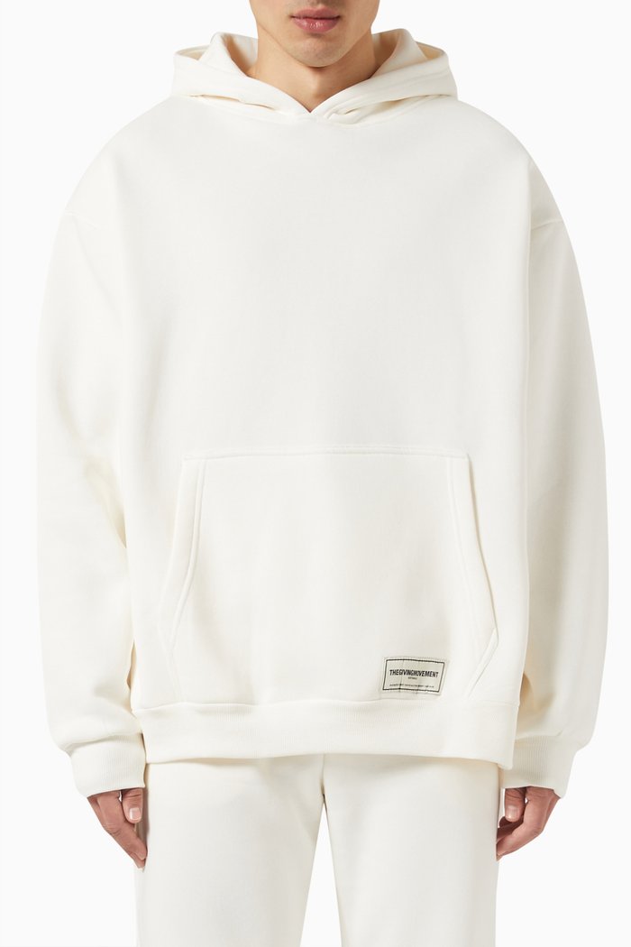 

Oversized Hoodie in Organic Fleece, Neutral