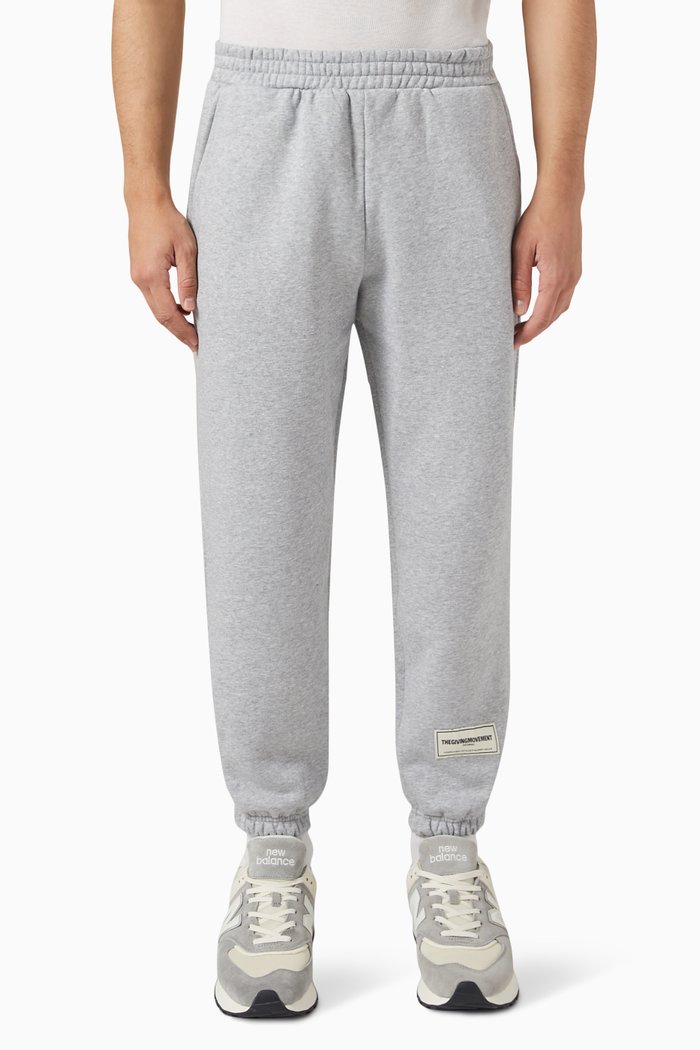 

Relaxed Joggers in Organic Fleece, Grey