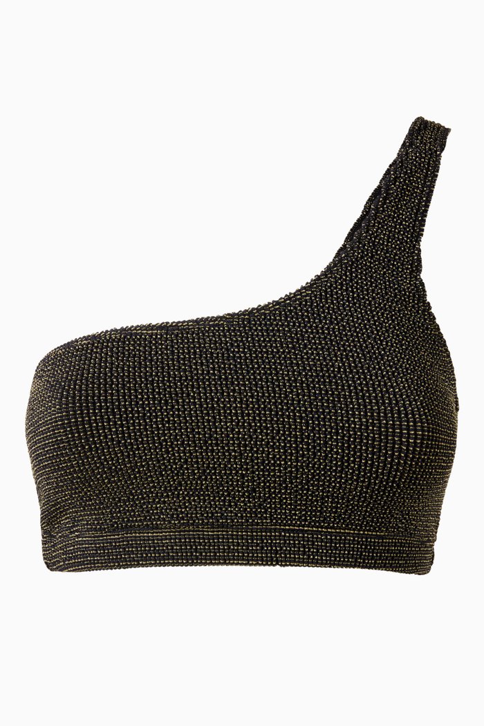 

Always Fits One-shoulder Sculpt Bikini Top, Black
