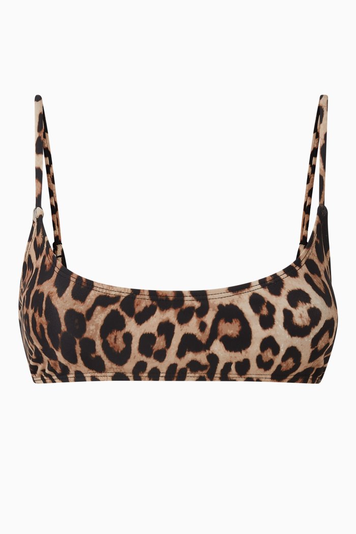 

Deep Scoop Bikini Top, Brown