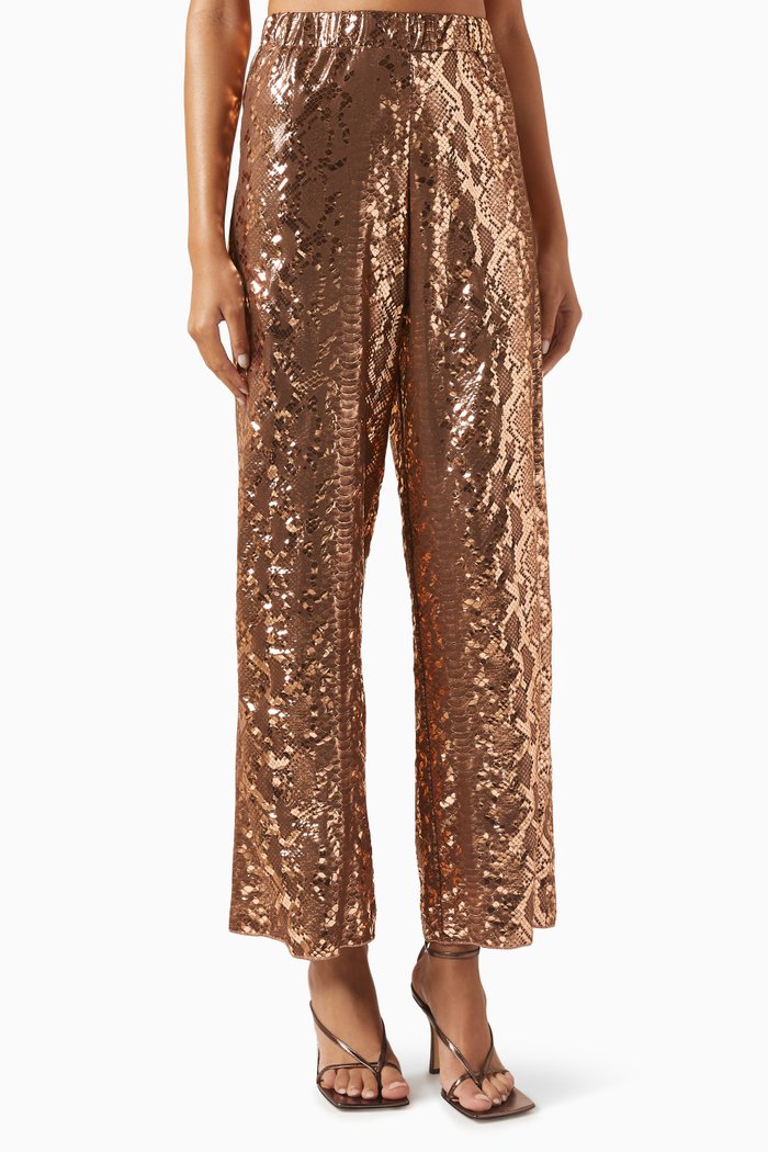 

Python Pants in Lurex, Brown