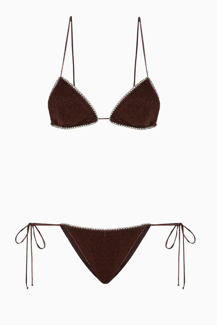

Lumiere Gem Bikini in Shimmering Lurex, Brown