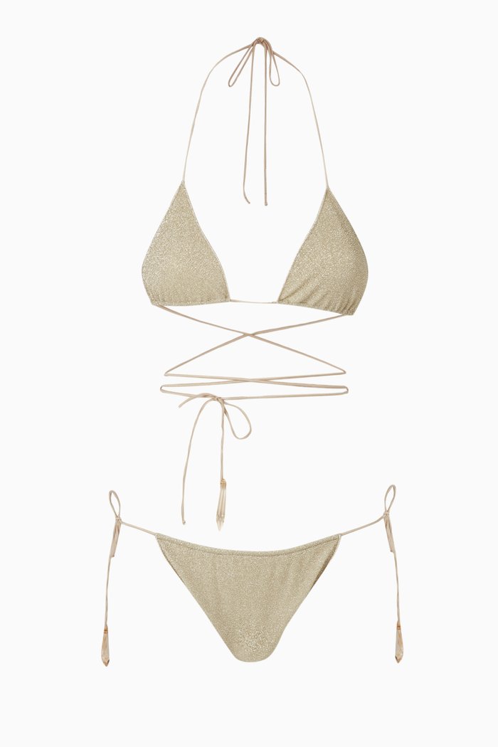 

Lumiere Crystal Lace Microkini Set, Gold