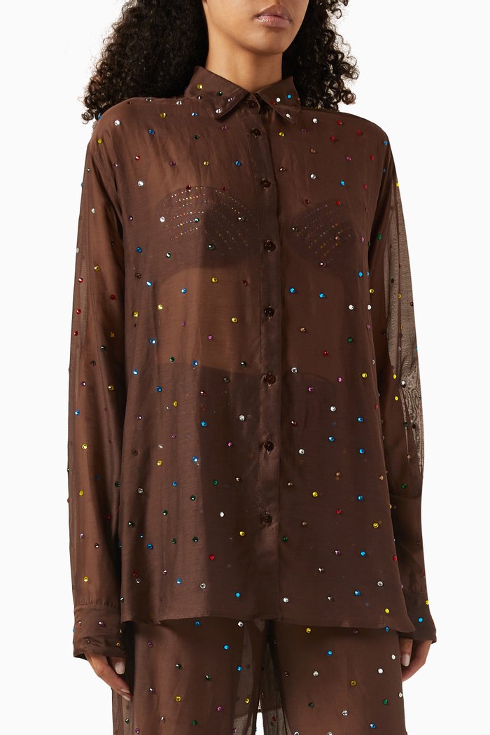 

Gem Shirt in Nylon, Brown