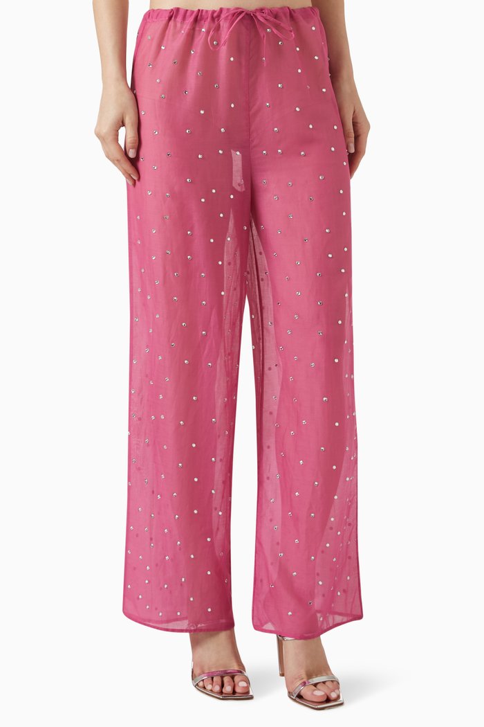 Gem Pants in Rhinestones, Pink