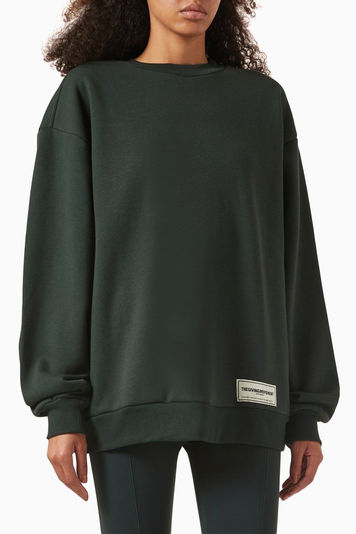

Oversized Sweatshirt in Organic-cotton, Green