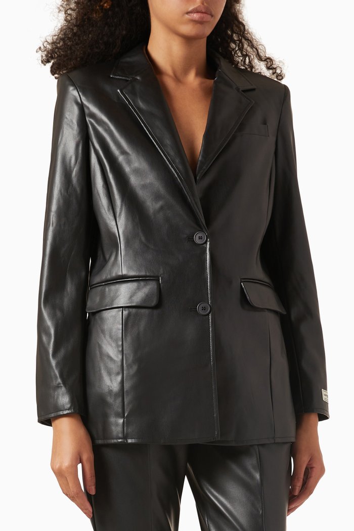 

Pleather Blazer in PLEATHER©, Black