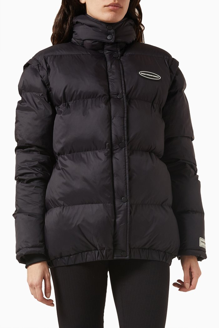 Puffa Jacket in Recycled Nylon, Black