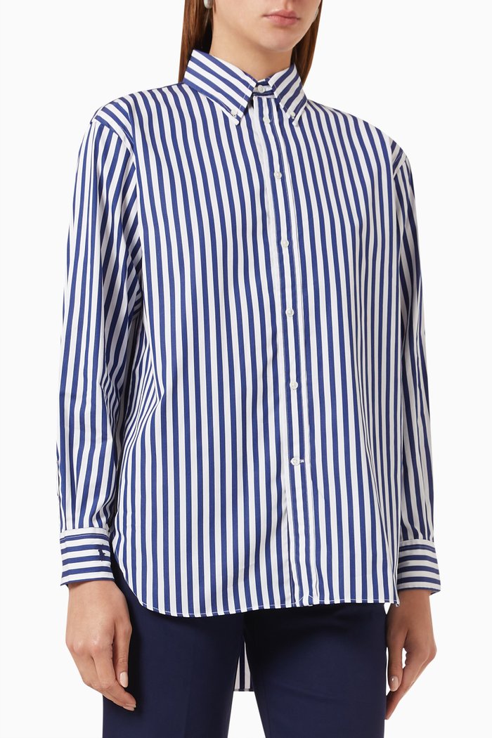 

Striped Shirt in Cotton, Blue