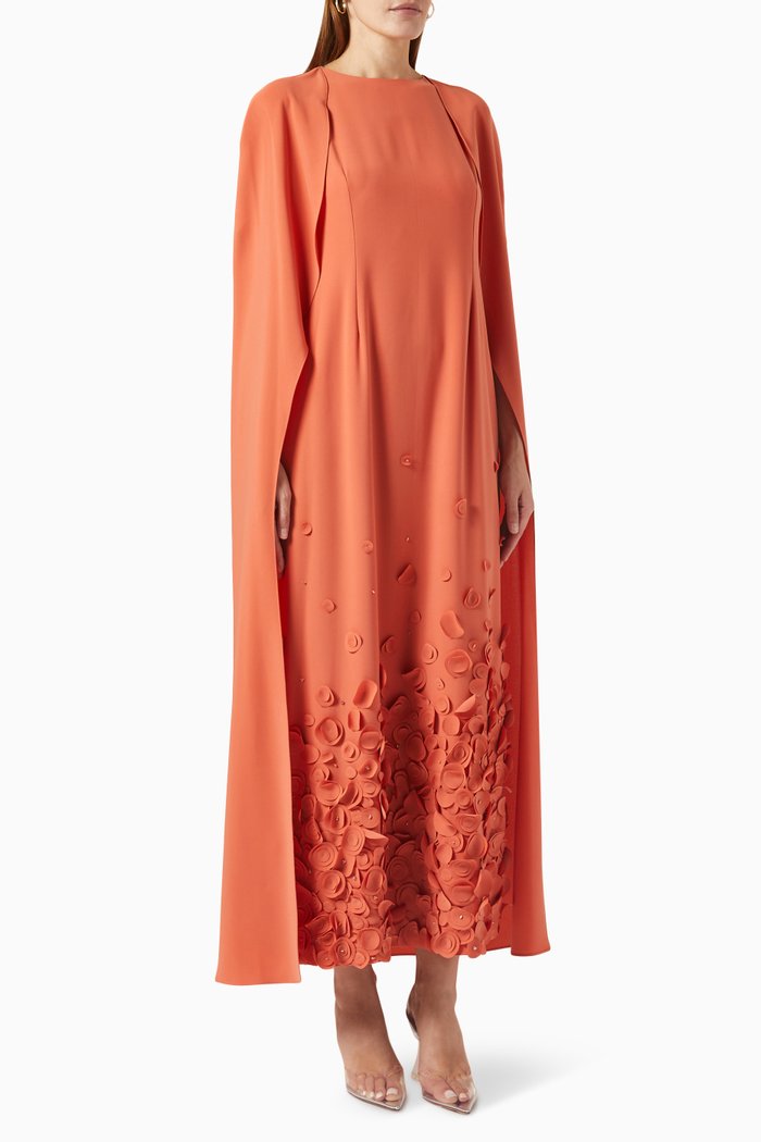 

Embellished Cape Kaftan, Orange