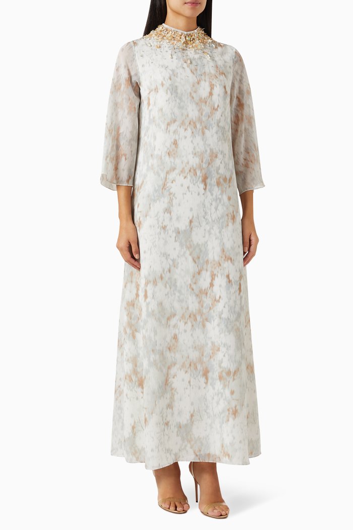 

High-neck Tazanna Kaftan, Neutral