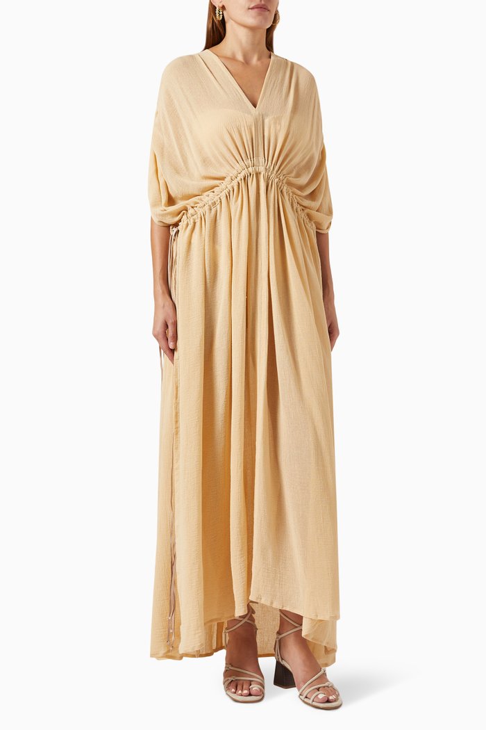 

Muyil Maxi Dress in Cotton Gauze, Neutral