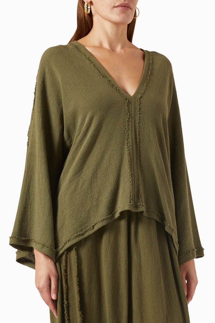 

Tixholop Top in Cotton Jute, Green