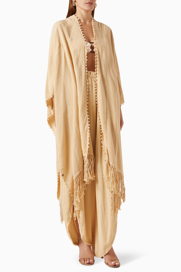 

Yalchen Knots Cape in Cotton Jute, Neutral