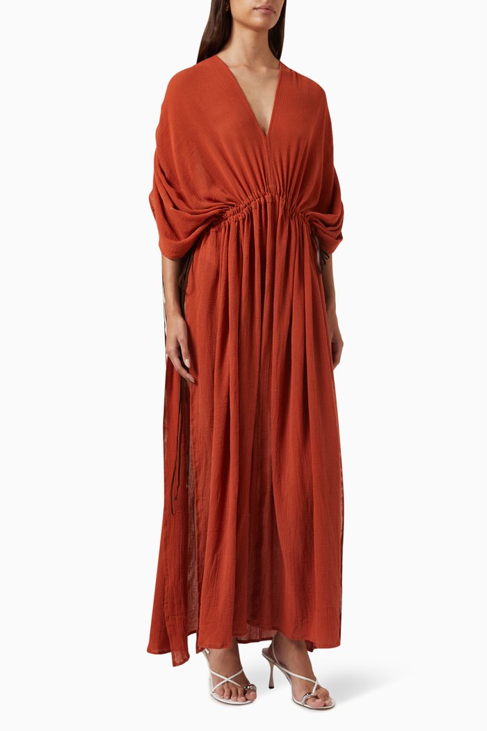 

Muyil Maxi Dress in Cotton-gauze, Orange