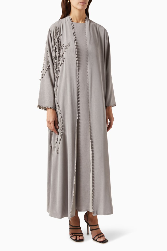 

Abaya Set in Crepe, Grey