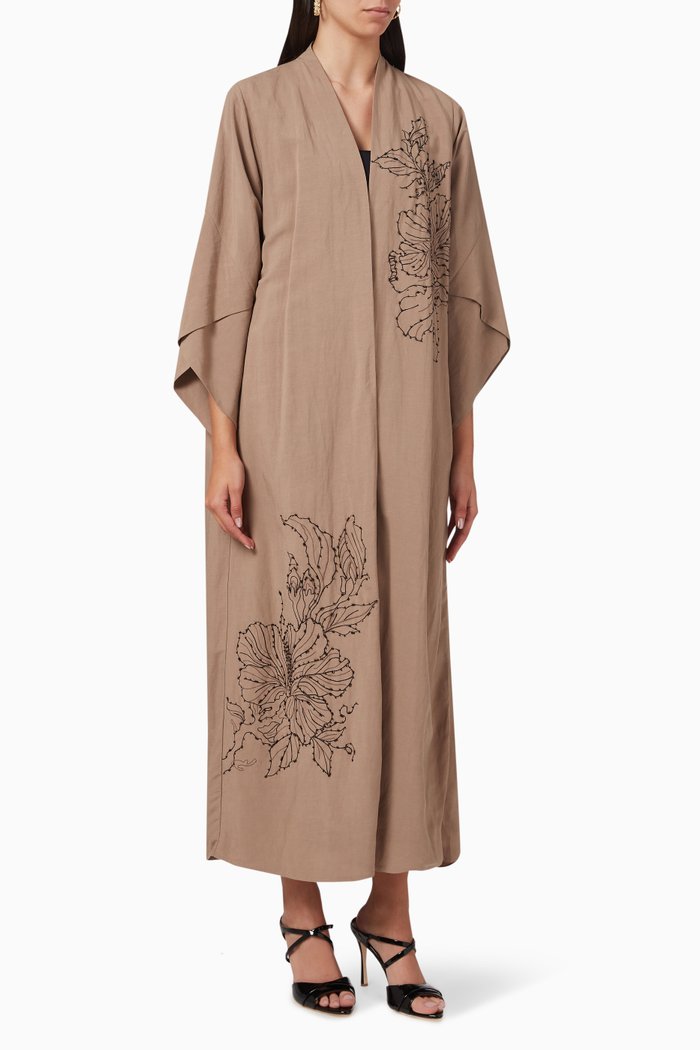 

Floral Abaya, Neutral