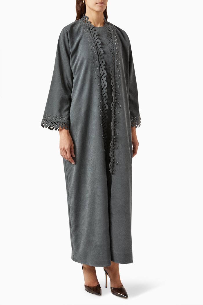 

Abaya Set in Velvety Crepe, Grey
