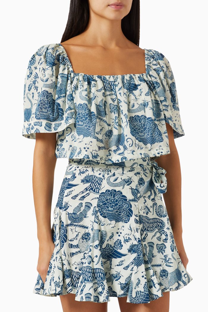 

Roja Top in Cotton, Blue