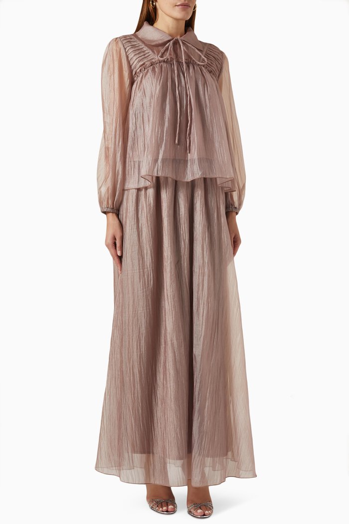 

Shirt & Skirt Set in Organza, Pink