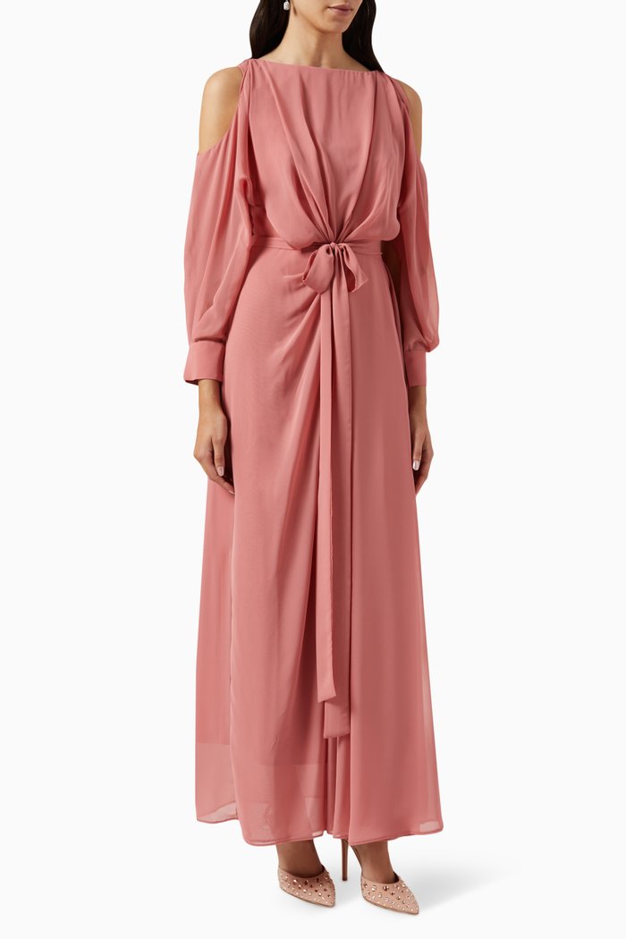 

Wrap Around Dress in Crepe, Pink