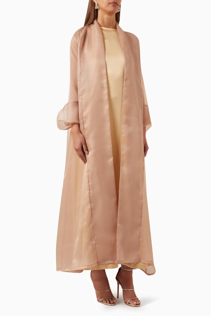 

Abaya Set in Organza & Satin, Neutral