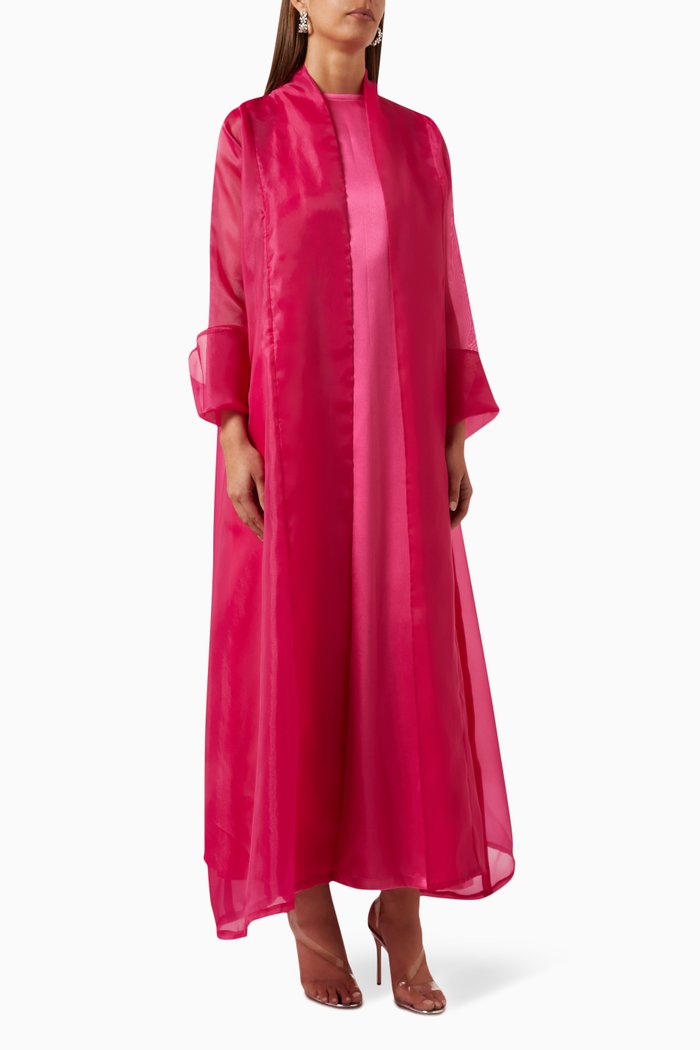 

Abaya Set in Organza & Satin, Pink
