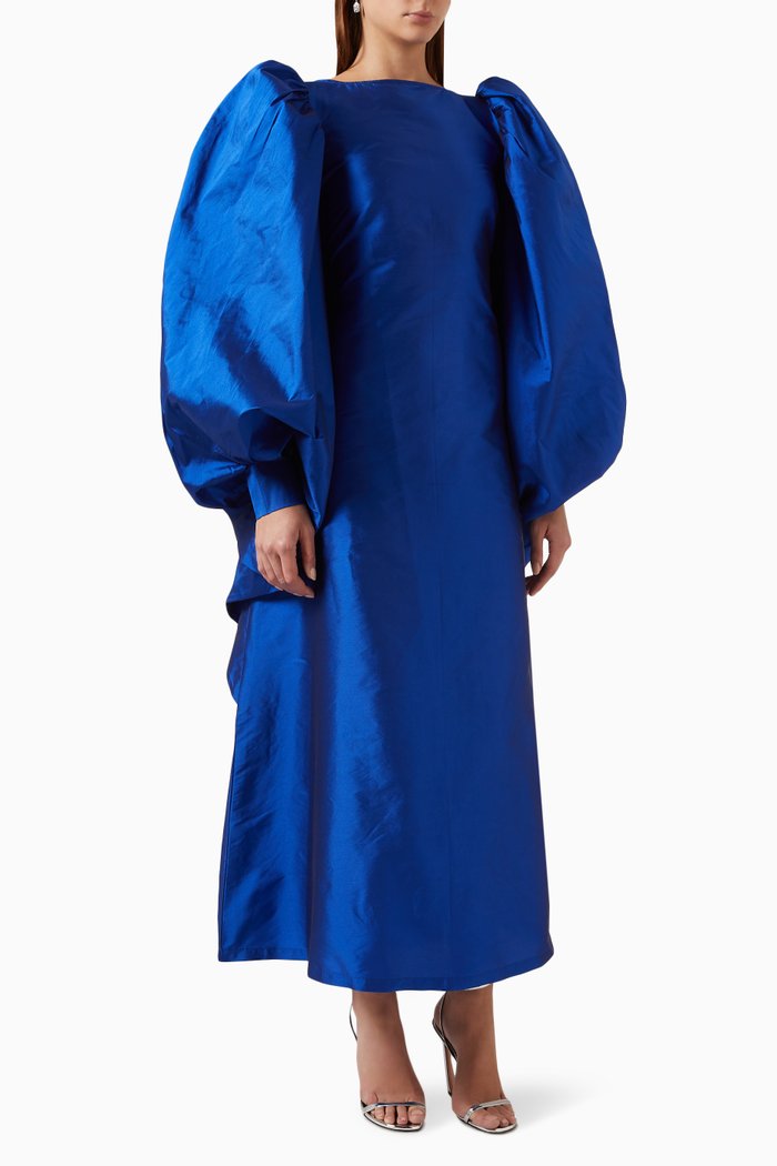 

Saudi-cut Abaya in Taffeta, Blue