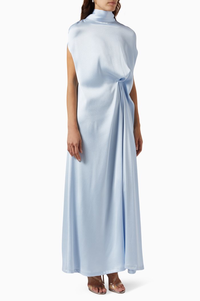 

Kaftan Dress in Crepe, Blue