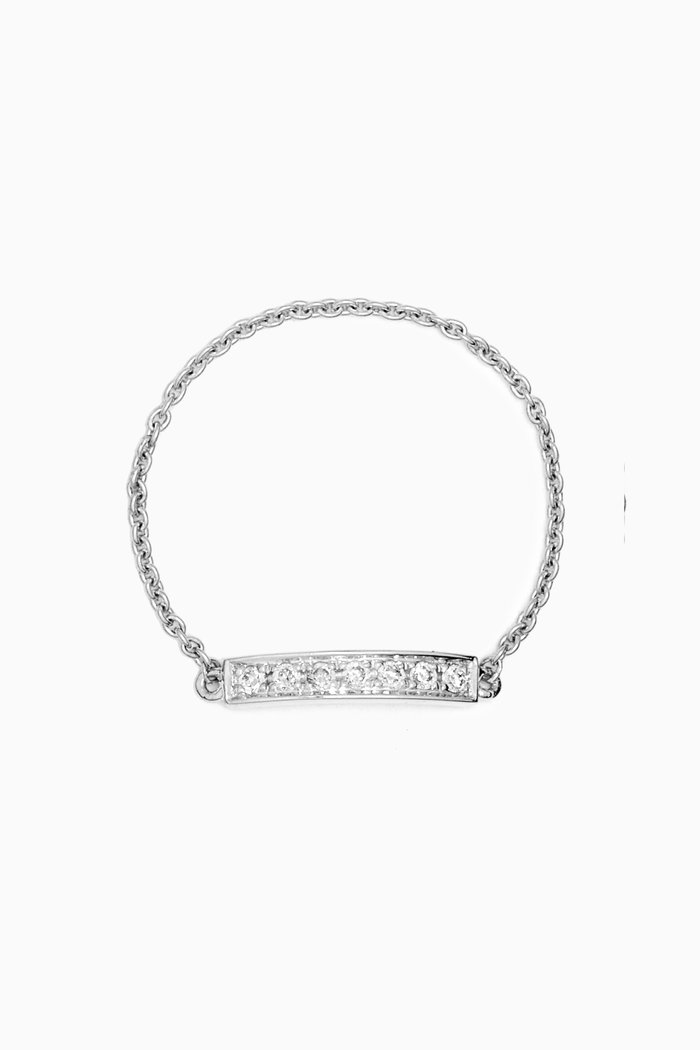 

Bar Chain Diamond Ring in 18kt White Gold