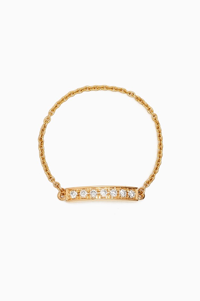 

Bar Chain Diamond Ring in 18kt Gold, Yellow