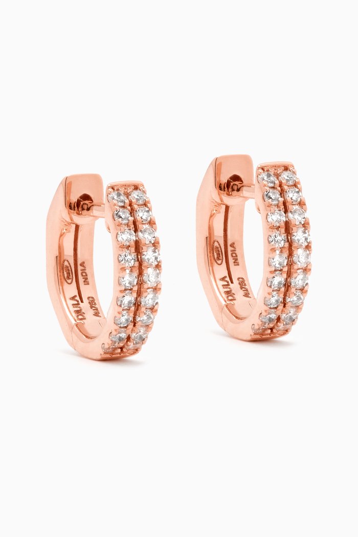 

Diamond Hoop Earrings in 18kt Rose Gold