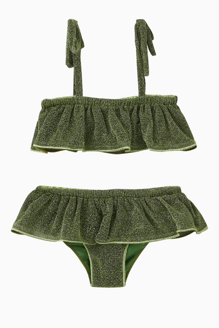 

Metallic Two-piece Bikini in Polyamide-blend, Green