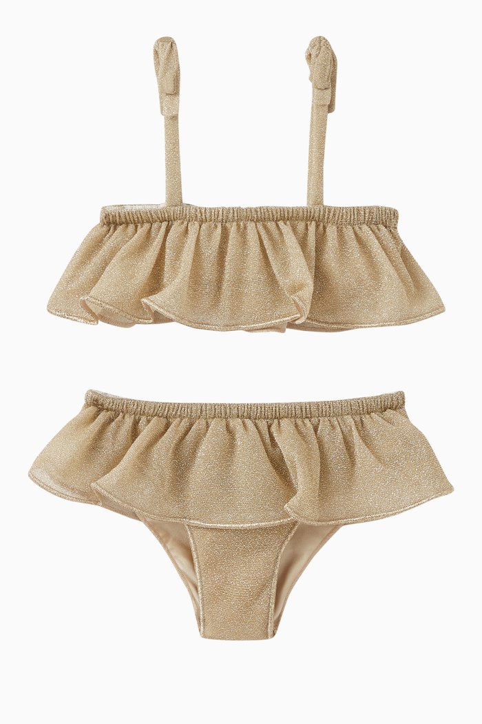 Metallic Two-piece Bikini in Polyamide-blend, Silver