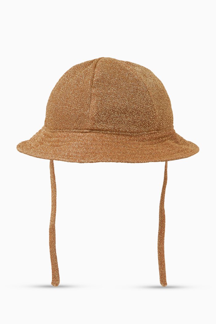 Glitter Bucket Hat in Polyester-blend, Brown