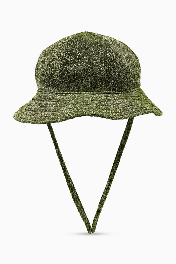 Glitter Bucket Hat in Polyester-blend, Green