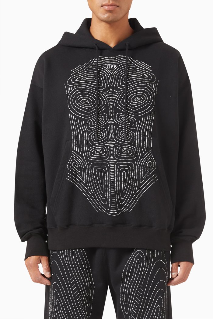 

Body Stitch Skate Hoodie in Cotton & Nylon, Black