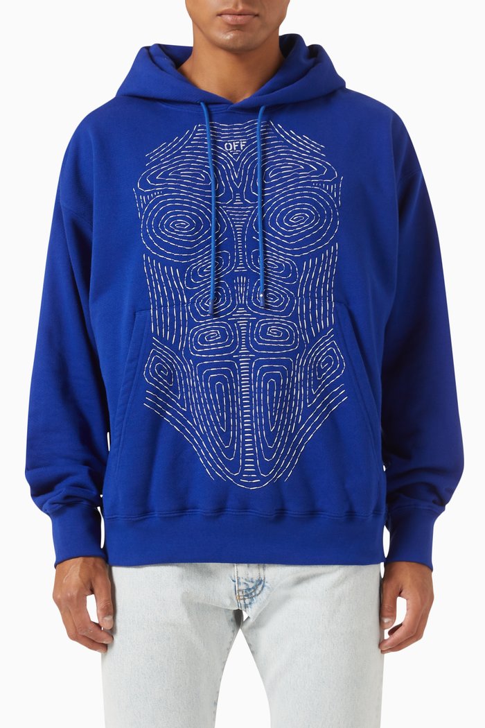 

Body Stitch Skate Hoodie in Cotton, Blue