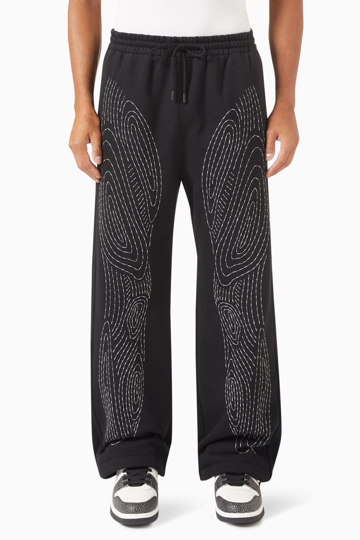 

Body Stitch Sweatpants in Cotton, Black