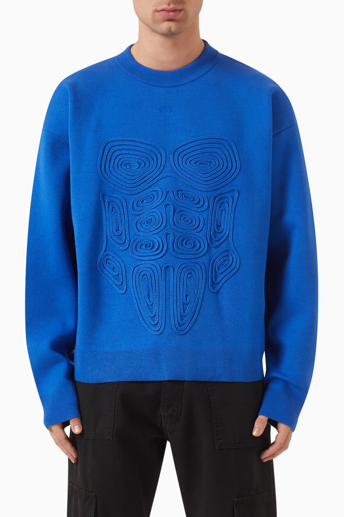 Body Scan Sweatshirt in Cotton-fleece, Blue