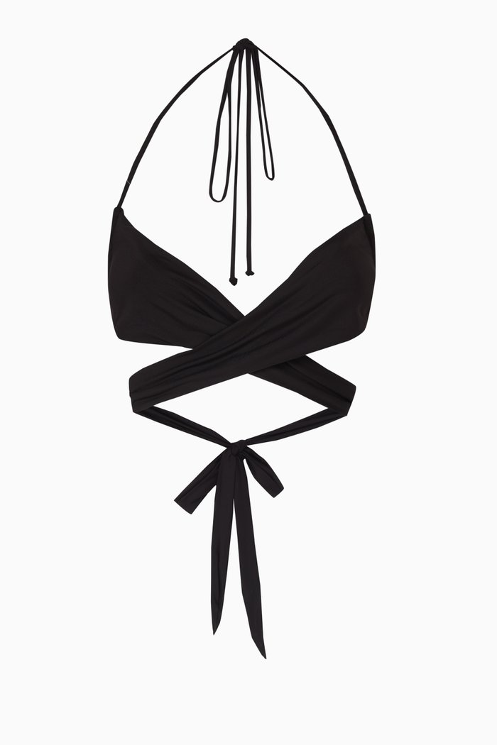 

Hug Me Bikini Top in Stretch Nylon, Black
