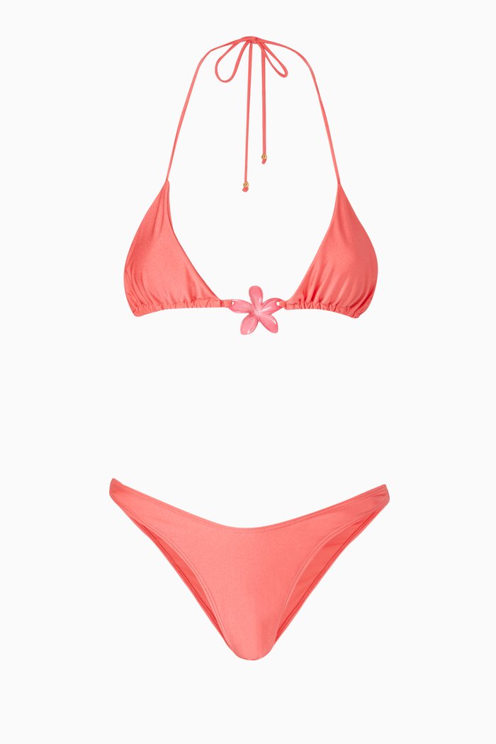 

Aloha Bikini Set in Stretch Nylon, Pink