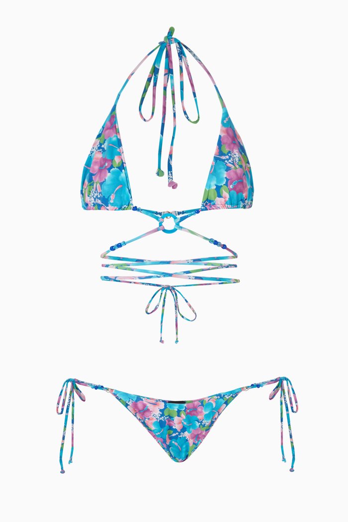 

Flavi Bikini Set in Stretch Nylon, Blue