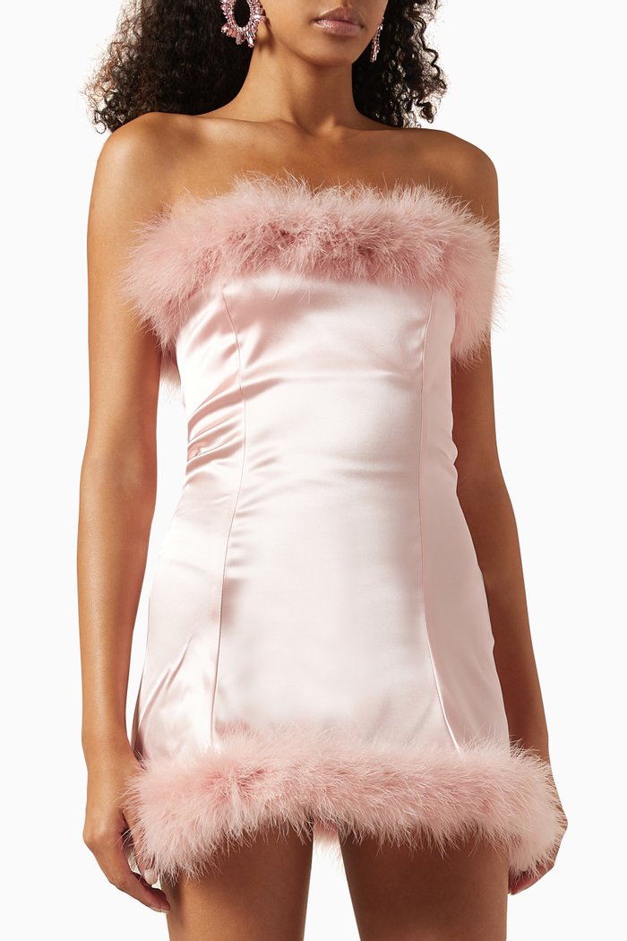 

Clueless Mini Dress in Satin, Pink