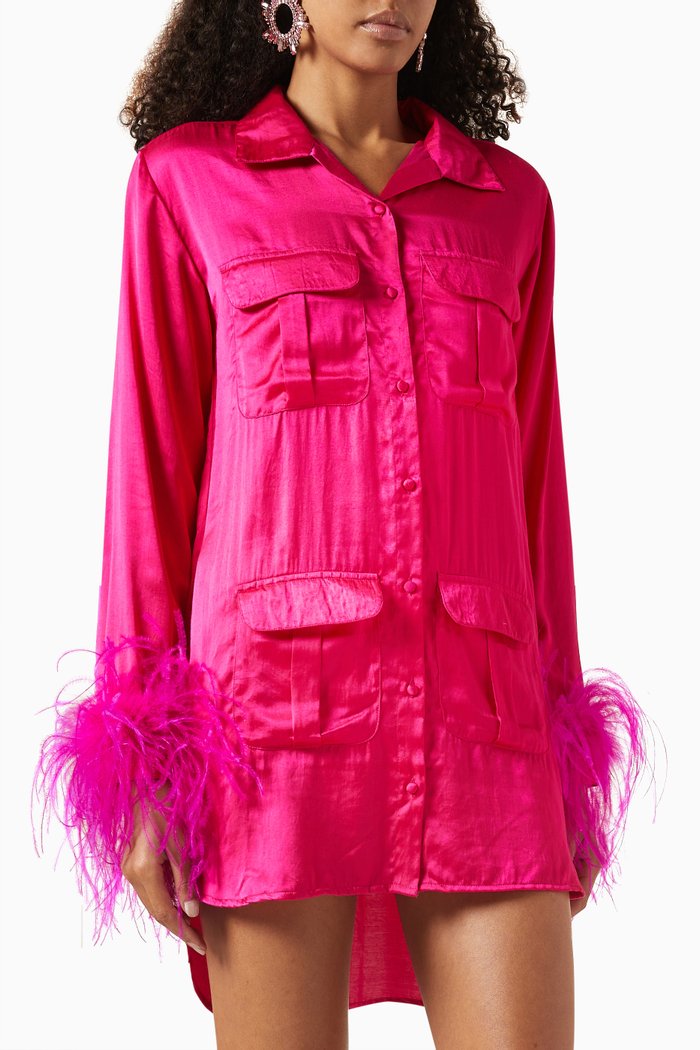 

Cargo Shirt Mini Dress, Pink