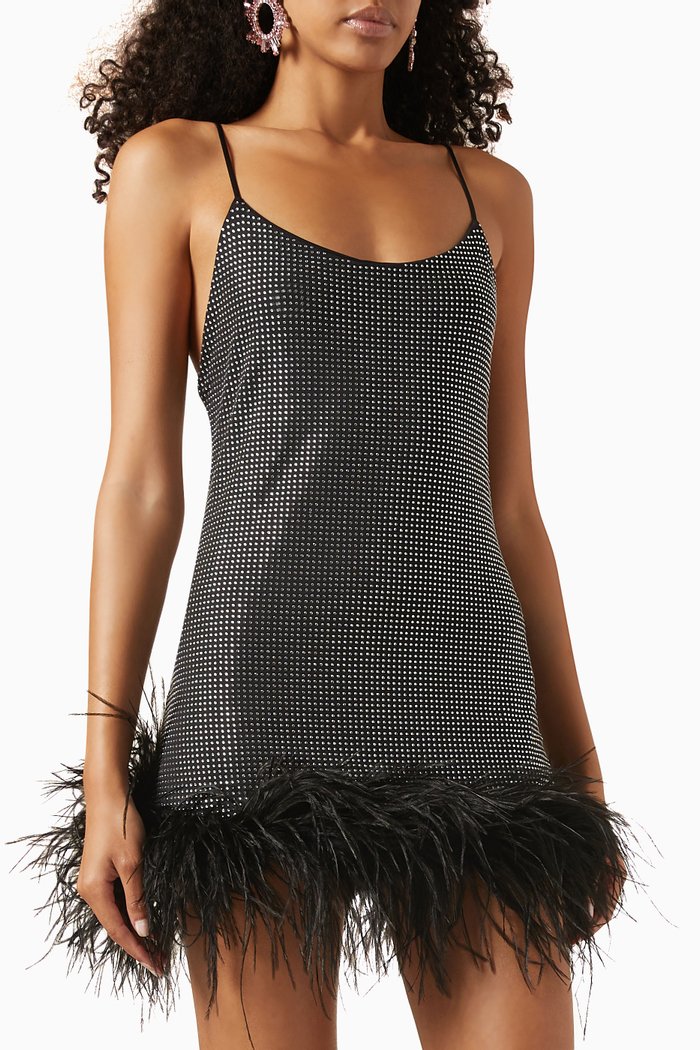 

Laurie Embellished Mini Dress in Stretch Nylon, Black