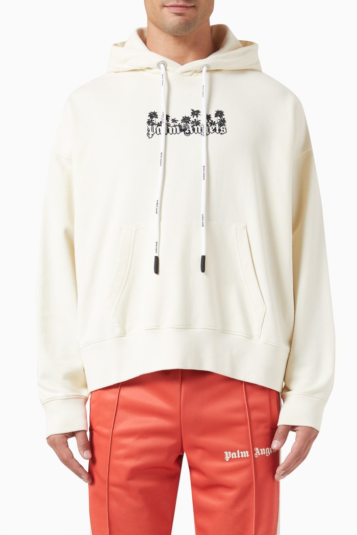Graphic Logo Hoodie in Cotton, White