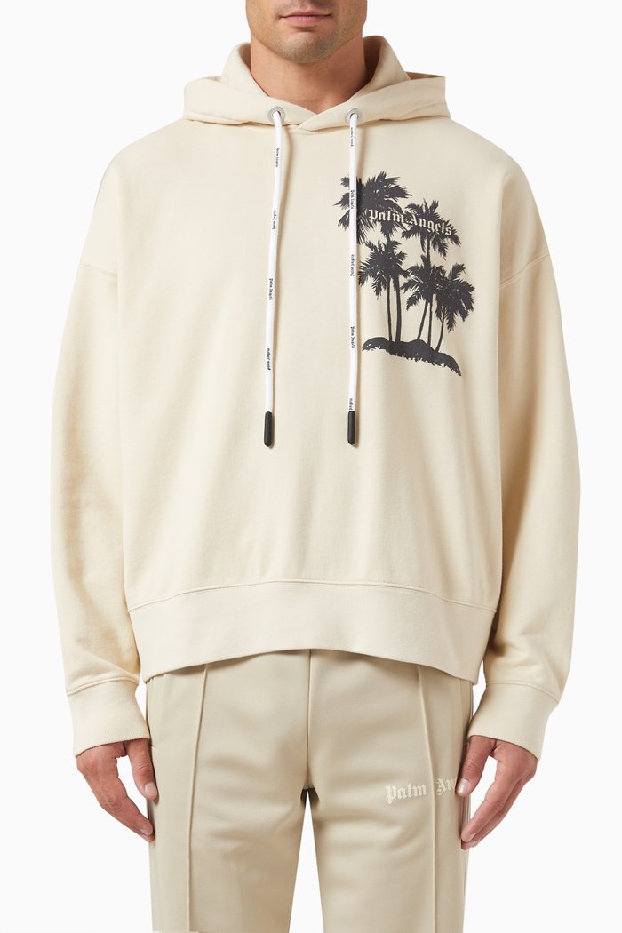 Palms Logo Hoodie in Cotton, Neutral